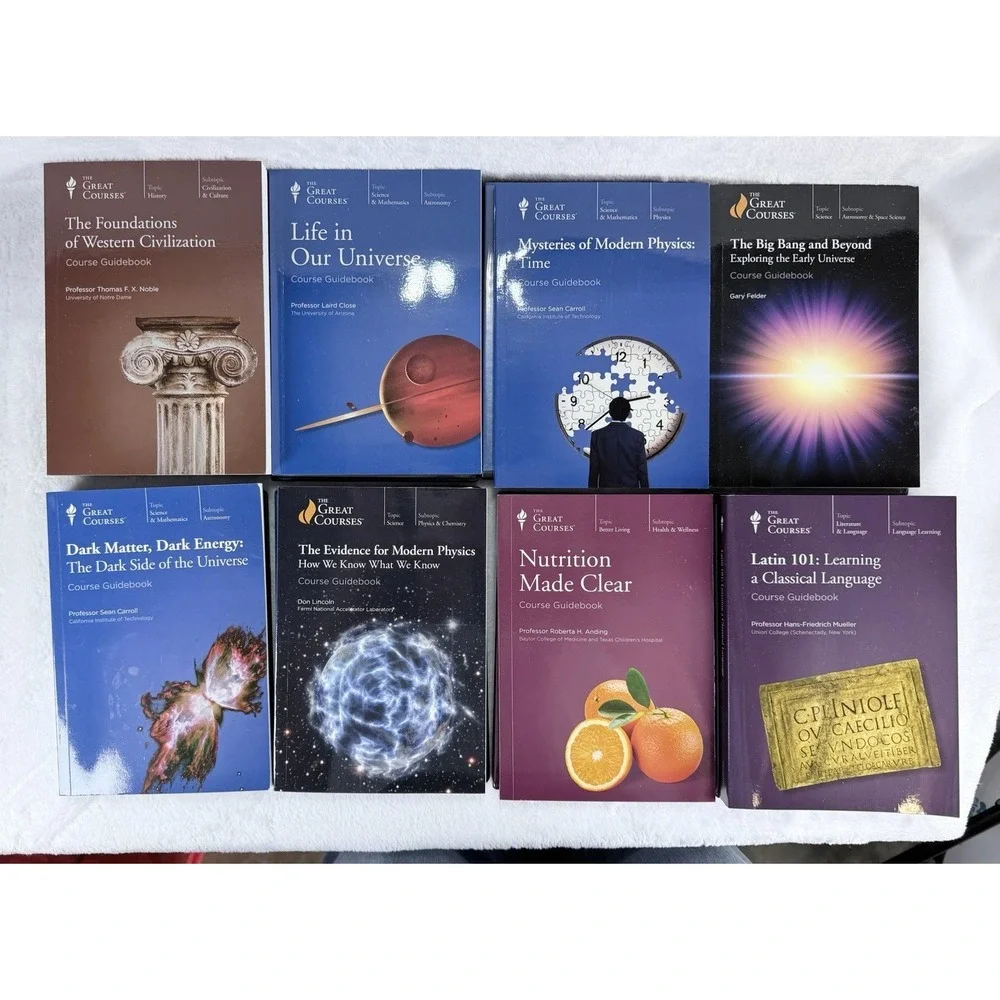 The Great Courses Guidebook Lot Of 8 –Physics, History, Science, Latin Excellent